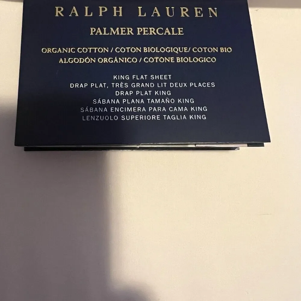 Ralph Lauren King Flat‎ Sheet Organic Cotton Palmer